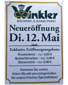 Neueröffnung Bäckerei Winkler