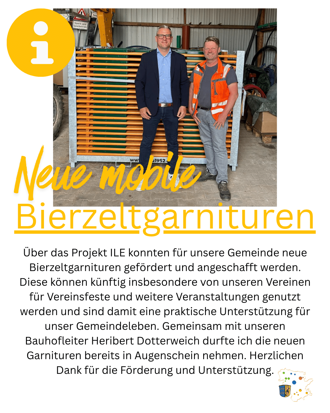 Neue mobile Bierzeltgarnituren für unsere Gemeinde