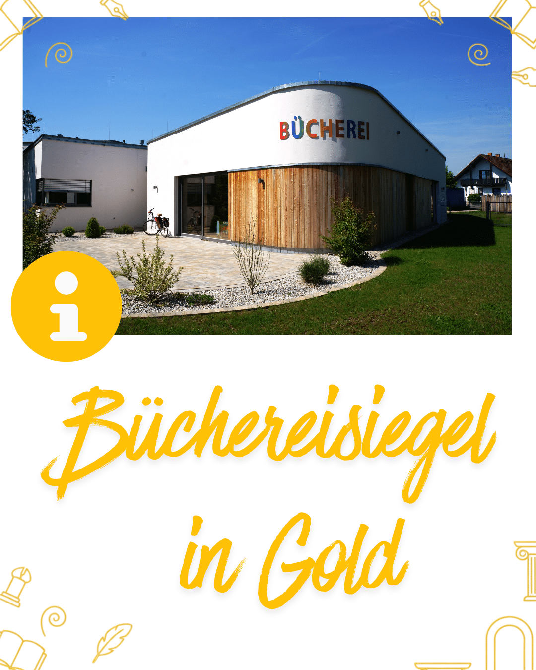 Büchereisiegel in Gold