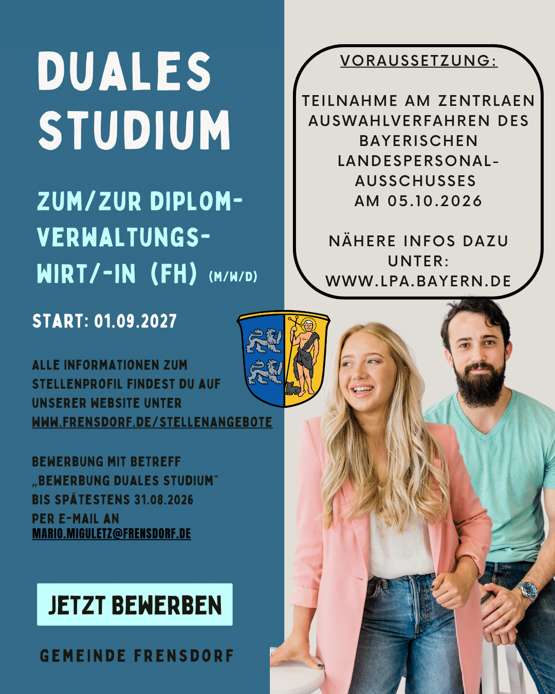 Duales Studium zum/zur Diplom-Verwaltungswirt/-in (FH) (m/w/d)