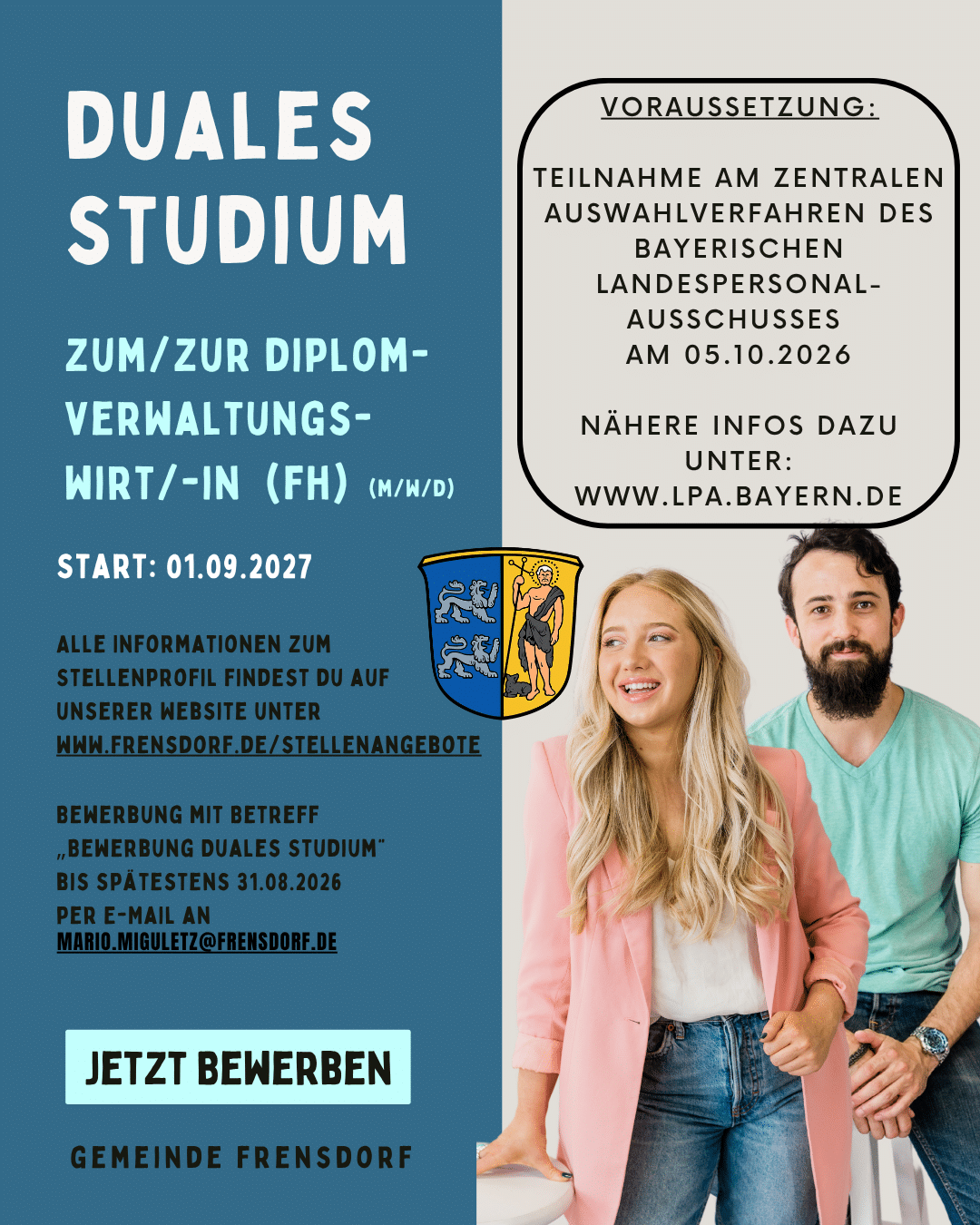 Duales Studium zum/zur Diplom-Verwaltungswirt/-in (FH) (m/w/d)